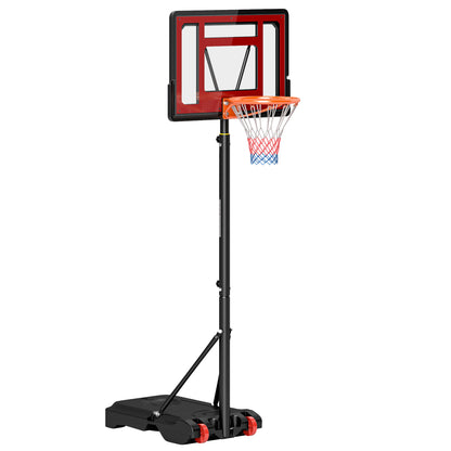 Outdoor Basketball Stand with Wheels, 160-210 cm Height Adjustable Basketball Hoop with Stand, 83x59cm Backboard, for Teens in Backyards, Gardens, Garages