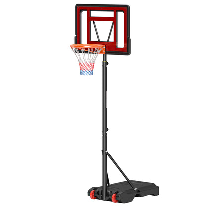 Outdoor Basketball Stand with Wheels, 160-210 cm Height Adjustable Basketball Hoop with Stand, 83x59cm Backboard, for Teens in Backyards, Gardens, Garages
