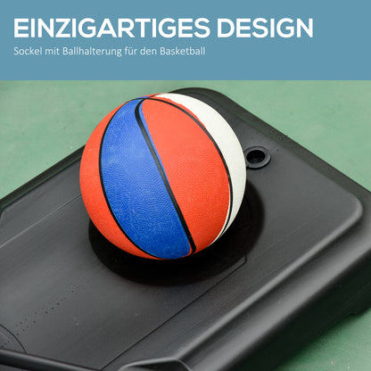 Outdoor Basketball Stand with Wheels, 160-210 cm Height Adjustable Basketball Hoop with Stand, 83x59cm Backboard, for Teens in Backyards, Gardens, Garages