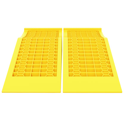 Set of 2 ramps for car utility vehicle heavy-duty loading ramp 3T caravan motorhome dim. 70L x 19.5W x 7.8H cm PP yellow