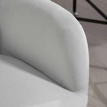 Office Chair, Height Adjustable Desk Chair with Velvet Look, Backrest, Swivel Chair with Armrest for Home Office, Light Gray