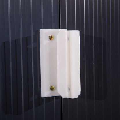 Garden Shed Outdoor 8.3 m² 277x322x192 cm Outdoor Garden Shed with Sliding Door Sloping Roof Reinforced Base (Floor NOT Included) and 4 Windows Gray