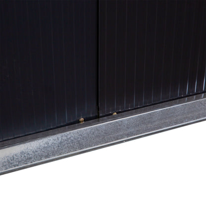 Garden Shed Outdoor 8.3 m² 277x322x192 cm Outdoor Garden Shed with Sliding Door Sloping Roof Reinforced Base (Floor NOT Included) and 4 Windows Gray