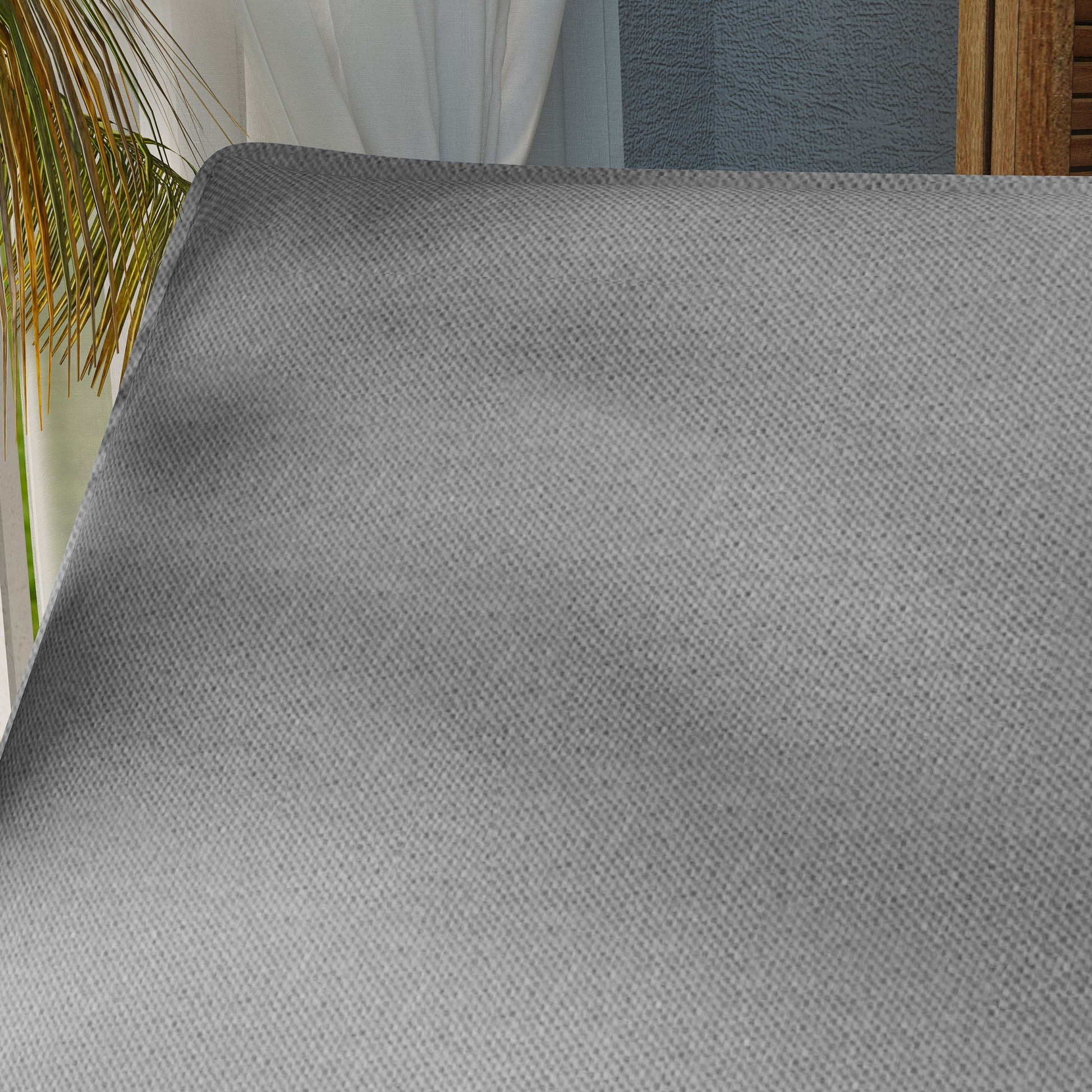 Pack of 2 Cushions for Folding Sun Loungers Garden Lounger Mattresses Outdoor 193x58x6 cm with UV Protection Splash-Resistant Gray Straps