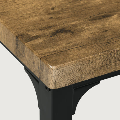 3-Piece Dining Set Dining Table with 2 Chairs Kitchen Table with Metal Frame Dining Group, Rustic Brown