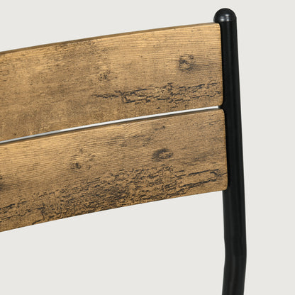 3-Piece Dining Set Dining Table with 2 Chairs Kitchen Table with Metal Frame Dining Group, Rustic Brown