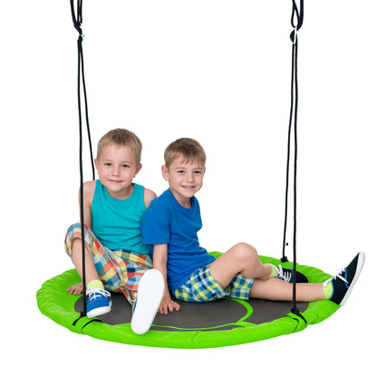 Nest Swing Ø110 cm, Hanging Swing up to 100 kg, Adjustable Children's Swing, Children's Garden Swing Round Swing for 3-12 years old kids, Green