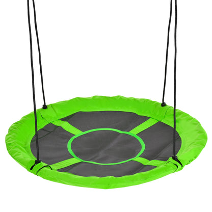 Nest Swing Ø110 cm, Hanging Swing up to 100 kg, Adjustable Children's Swing, Children's Garden Swing Round Swing for 3-12 years old kids, Green