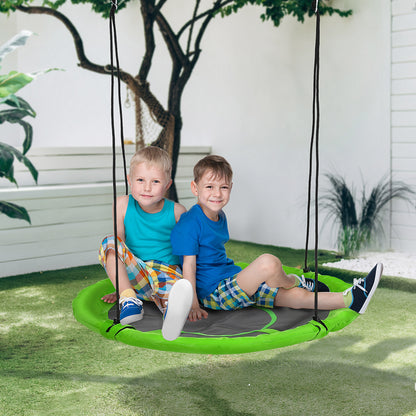 Nest Swing Ø110 cm, Hanging Swing up to 100 kg, Adjustable Children's Swing, Children's Garden Swing Round Swing for 3-12 years old kids, Green