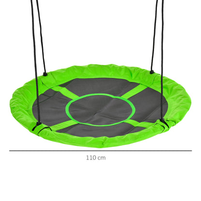 Nest Swing Ø110 cm, Hanging Swing up to 100 kg, Adjustable Children's Swing, Children's Garden Swing Round Swing for 3-12 years old kids, Green