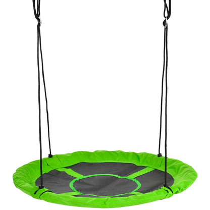 Nest Swing Ø110 cm, Hanging Swing up to 100 kg, Adjustable Children's Swing, Children's Garden Swing Round Swing for 3-12 years old kids, Green