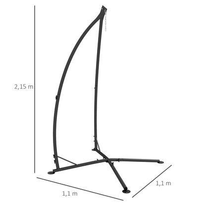 Hanging Chair Stand - Hanging Chair Stand, height 215 cm - Max recommended load 130 kg, black metal