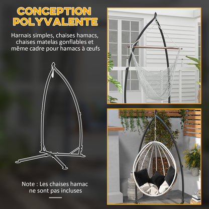 Hanging Chair Stand - Hanging Chair Stand, height 215 cm - Max recommended load 130 kg, black metal
