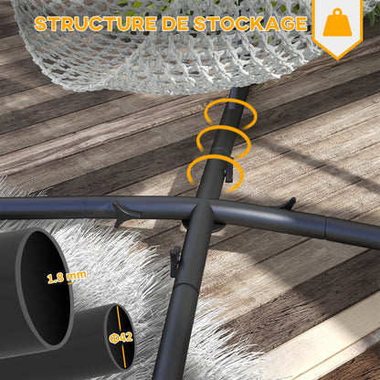 Hanging Chair Stand - Hanging Chair Stand, height 215 cm - Max recommended load 130 kg, black metal