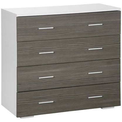 Sideboard Storage Cabinet in Contemporary Style 4 Drawers 76 x 35 x 72 cm White and Gray