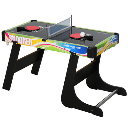 Folding Multi-Game Table 4-in-1 Design Foosball Air Hockey Pool Table Ping Pong Desktop Accessories Included Fun 86.5x43.5x64 cm
