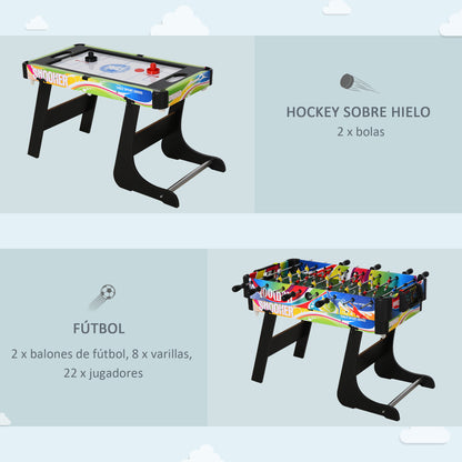 Folding Multi-Game Table 4-in-1 Design Foosball Air Hockey Pool Table Ping Pong Desktop Accessories Included Fun 86.5x43.5x64 cm