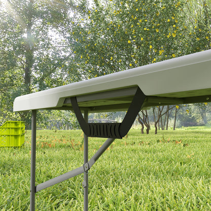 2-Piece Beer Bench Beer Tent Bench Folding Bench 8 People 182cm Foldable Party Bench with Handle, Metal Legs, HDPE Weatherproof Camping Bench for Indoor, Outdoor, Garden Bench up to 240kg White