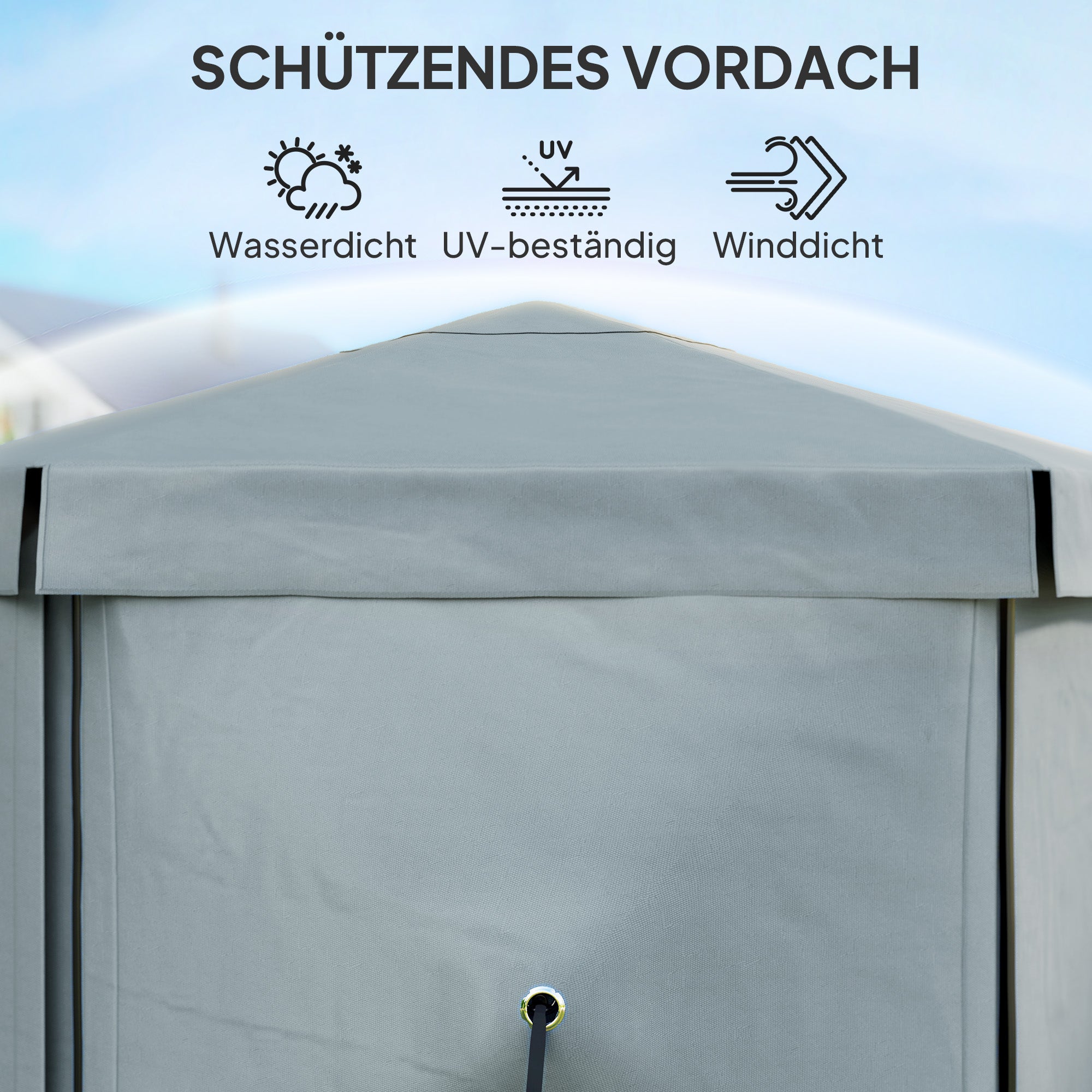 Hexagonal Pavilion approx. 3.6x3m Waterproof Pop-up Folding Pavilion with 5 Side Panels, Bag, Foldable Party Tent UV 30+ Winterproof Garden Tent Garden Pavilion for Camping Garden Festival, Light Gray