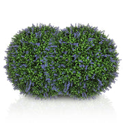 Set of 2 Artificial Lavender, 42 cm Indoor Plant, Artificial Plant in Sphere Shape, Large Decorative Artificial Flowers for Home, Office, Hallway, Garden, Violet+Green