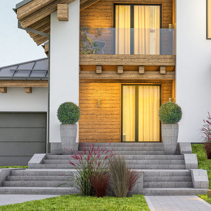 Set of 2 Artificial Lavender, 42 cm Indoor Plant, Artificial Plant in Sphere Shape, Large Decorative Artificial Flowers for Home, Office, Hallway, Garden, Violet+Green