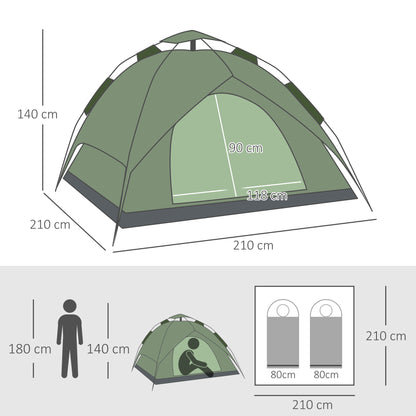 Camping Tent for 3 Persons Light, Stable Dome Tent with Entrance, Carrying Bag, Groundsheet, Family Tent with 1000mm Water Column Camping Travel Trekking Garden