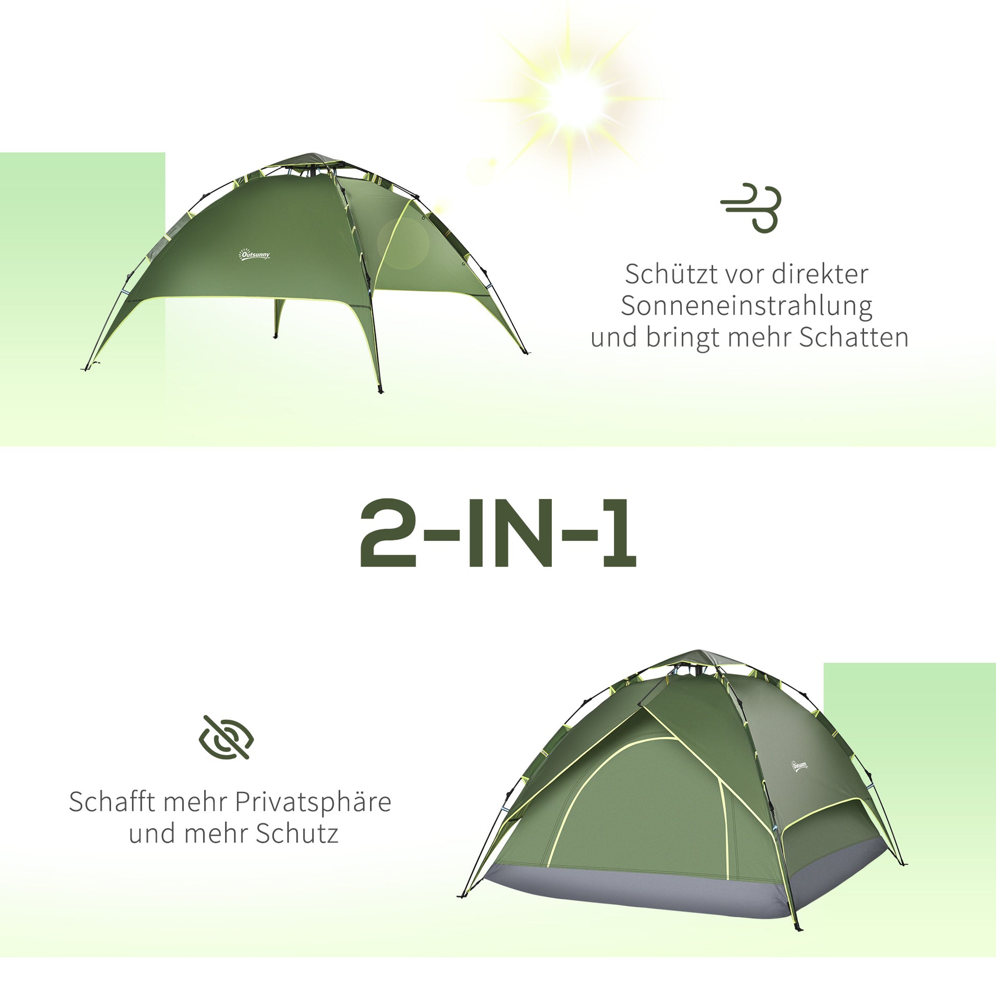 Camping Tent for 3 Persons Light, Stable Dome Tent with Entrance, Carrying Bag, Groundsheet, Family Tent with 1000mm Water Column Camping Travel Trekking Garden