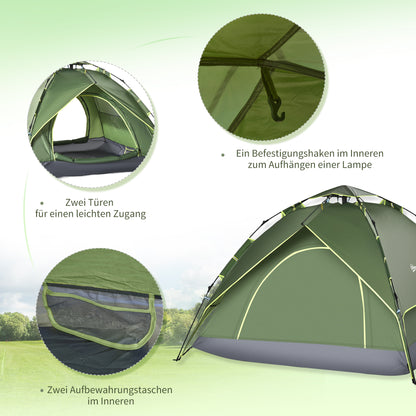 Camping Tent for 3 Persons Light, Stable Dome Tent with Entrance, Carrying Bag, Groundsheet, Family Tent with 1000mm Water Column Camping Travel Trekking Garden