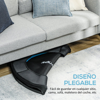 SPORTNOW 102 cm Foldable Fitness Trampoline Elastic Bed with Steel Frame Non-Slip Load Capacity 100 kg for Leg Body Workout at Home Office Gym Blue