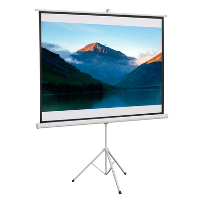 Manual Projector Screen with Stand 84 Inches Portable Projection Screen 4:3 Format for Indoor and Outdoor Home Cinema Patio 171x131 cm White