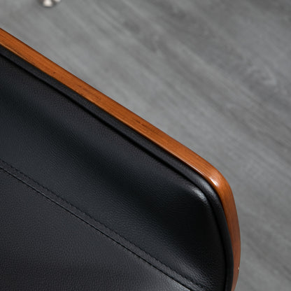 Office Chair with Rocking Function, Ergonomic Computer Chair, Height Adjustable Desk Chair, Swivel Chair for Study Room, up to 120 kg Load Capacity, Faux Leather, Black