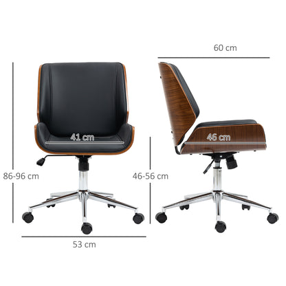 Office Chair with Rocking Function, Ergonomic Computer Chair, Height Adjustable Desk Chair, Swivel Chair for Study Room, up to 120 kg Load Capacity, Faux Leather, Black