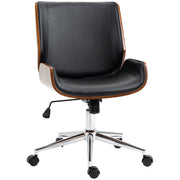Office Chair with Rocking Function, Ergonomic Computer Chair, Height Adjustable Desk Chair, Swivel Chair for Study Room, up to 120 kg Load Capacity, Faux Leather, Black