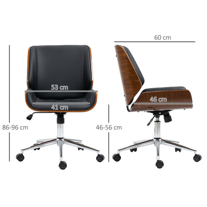 Office Chair with Rocking Function, Ergonomic Computer Chair, Height Adjustable Desk Chair, Swivel Chair for Study Room, up to 120 kg Load Capacity, Faux Leather, Black