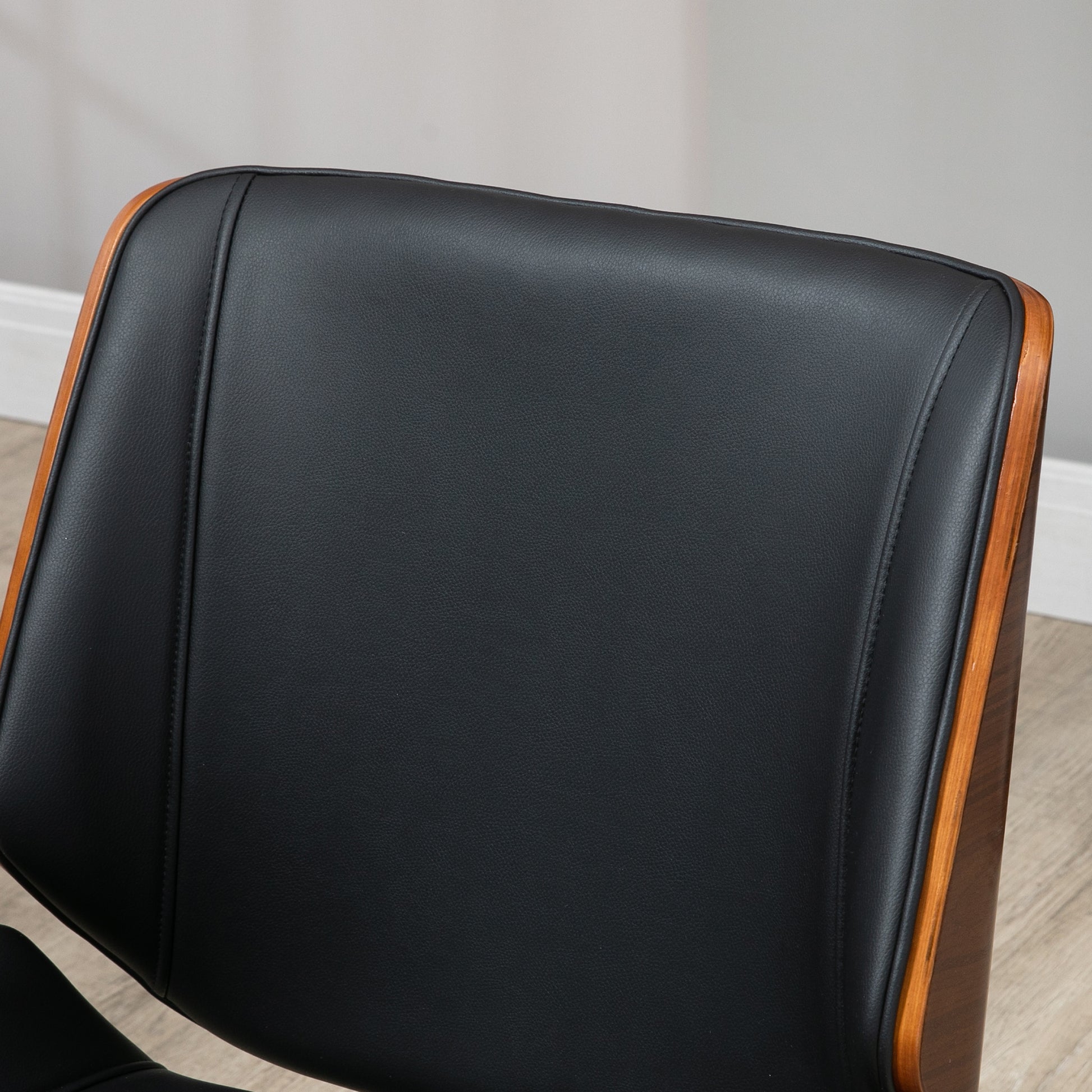 Office Chair with Rocking Function, Ergonomic Computer Chair, Height Adjustable Desk Chair, Swivel Chair for Study Room, up to 120 kg Load Capacity, Faux Leather, Black