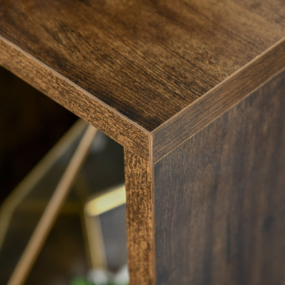 Bookshelf Wooden Bookcase with 7 Storage Compartments Plants Files for Living Room Bedroom Office 50x24x106 cm Rustic Brown