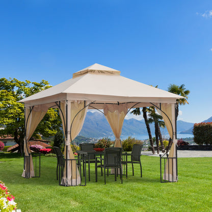 Pavilion Garden Gazebo Party Tent Garden Tent Marquee Double Roof 3x3m