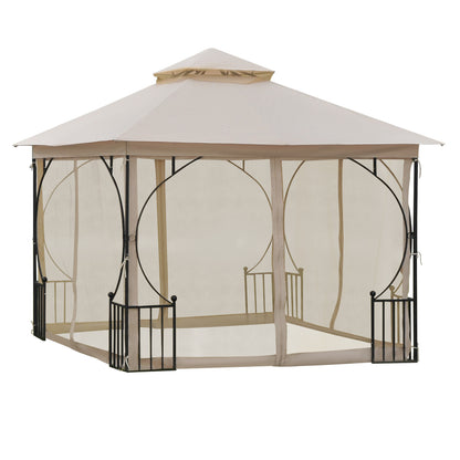 Pavilion Garden Gazebo Party Tent Garden Tent Marquee Double Roof 3x3m