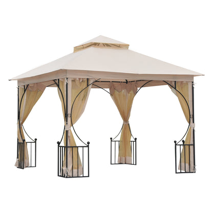Pavilion Garden Gazebo Party Tent Garden Tent Marquee Double Roof 3x3m
