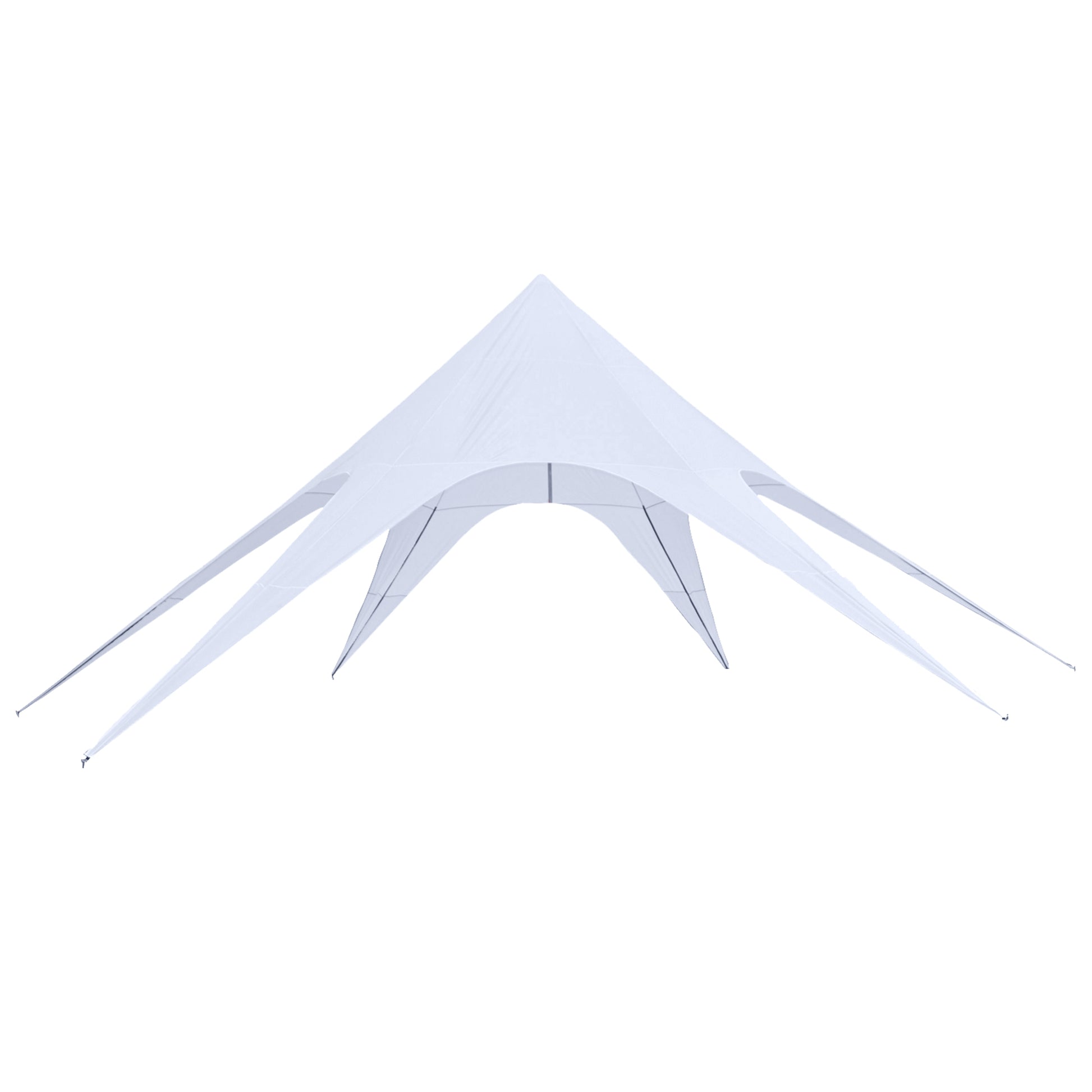 XXL Garden Star Tent Rainproof Tarpaulin Shade Sail Camping Canvas 10 x 10 x 4 m High-Density 210D Waterproof Light Blue Polyester