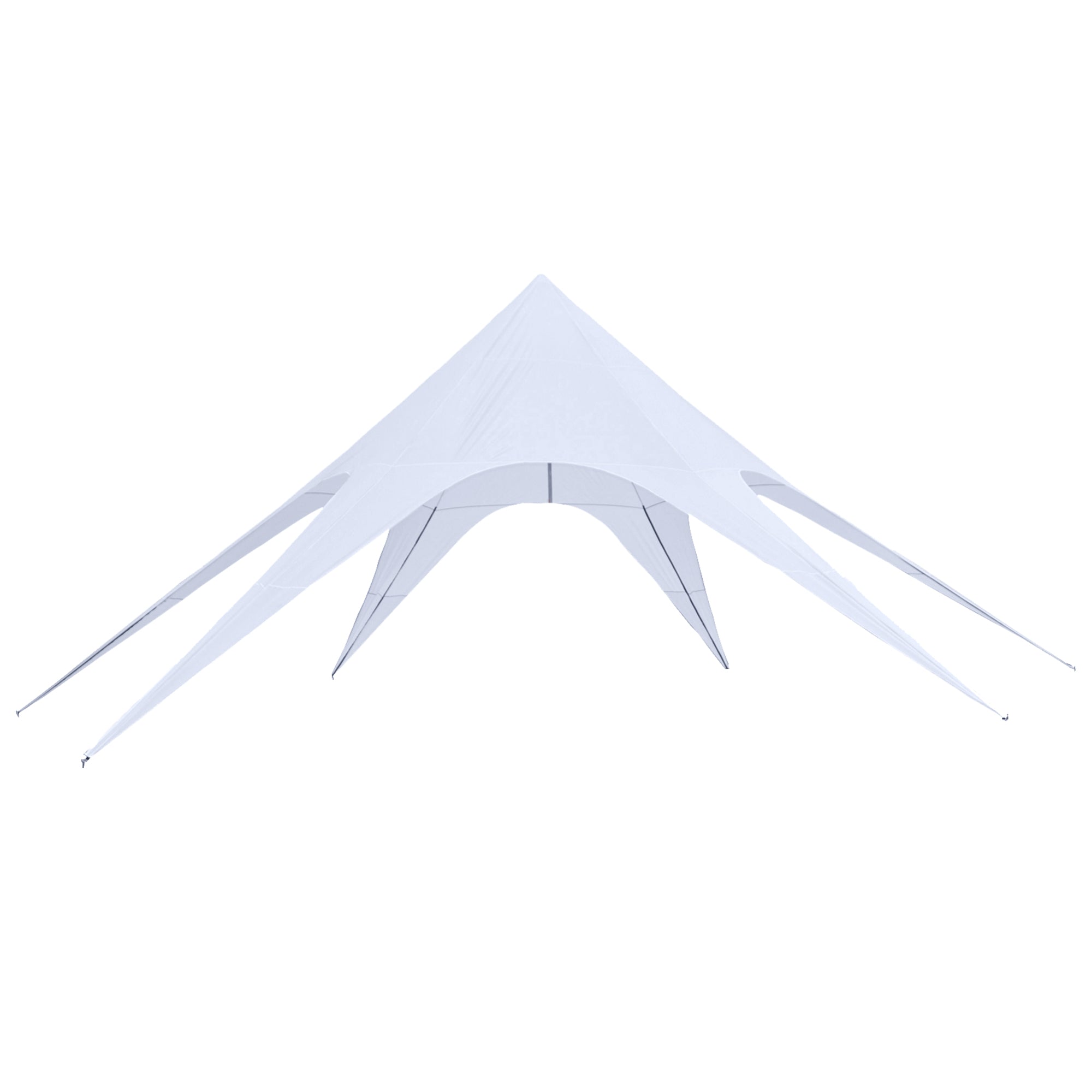 XXL Garden Star Tent Rainproof Tarpaulin Shade Sail Camping Canvas 10 x 10 x 4 m High-Density 210D Waterproof Light Blue Polyester