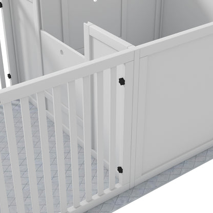 Puppy Whelping Box with Waterproof Bottom Mat, Dog Playpen with Door, Puppy Welping Box, Puppy Playpen for Small to Large Dogs, 160x80x50 cm, White