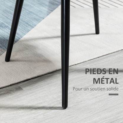 Set of 2 Black Velvet Upholstered Scandinavian Kitchen Dining Chairs with Tapered Metal Legs for Living Room Dining Room