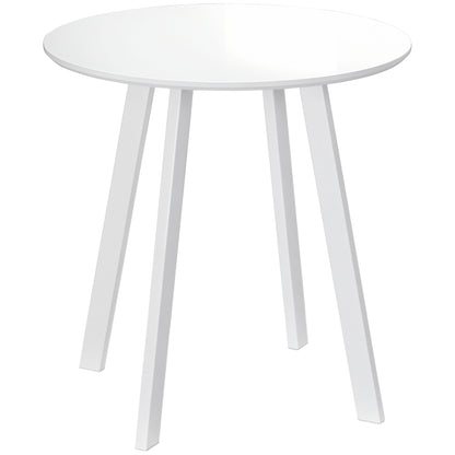 Dining Table 72 x 72 cm Round Kitchen Table for 2 Persons Modern Dining Table with Angled Legs, Table for Kitchen, Dining Room and Living Room White