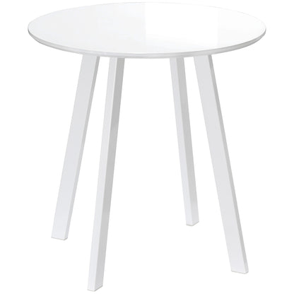 Dining Table 72 x 72 cm Round Kitchen Table for 2 Persons Modern Dining Table with Angled Legs, Table for Kitchen, Dining Room and Living Room White