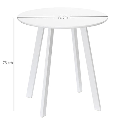 Dining Table 72 x 72 cm Round Kitchen Table for 2 Persons Modern Dining Table with Angled Legs, Table for Kitchen, Dining Room and Living Room White