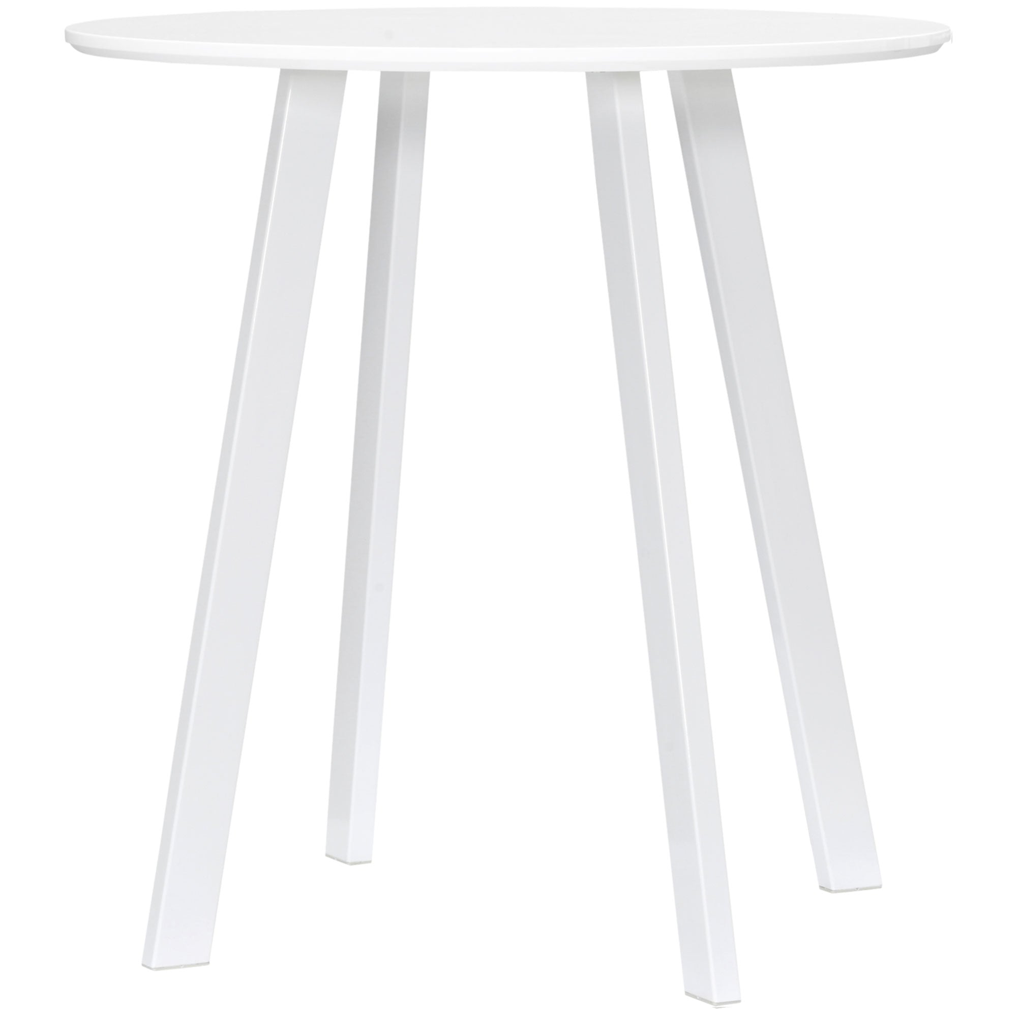 Dining Table 72 x 72 cm Round Kitchen Table for 2 Persons Modern Dining Table with Angled Legs, Table for Kitchen, Dining Room and Living Room White
