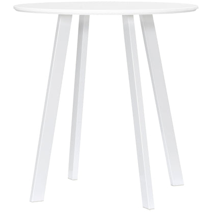 Dining Table 72 x 72 cm Round Kitchen Table for 2 Persons Modern Dining Table with Angled Legs, Table for Kitchen, Dining Room and Living Room White