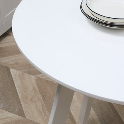 Dining Table 72 x 72 cm Round Kitchen Table for 2 Persons Modern Dining Table with Angled Legs, Table for Kitchen, Dining Room and Living Room White