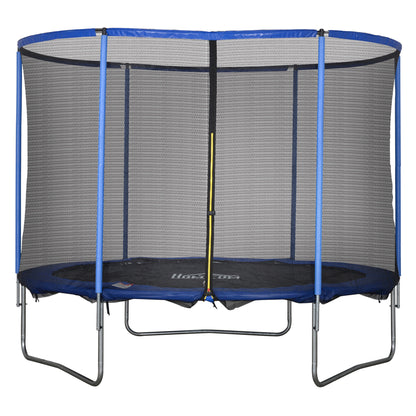 Trampoline with Safety Net Garden Trampoline for Indoor and Outdoor Fitness Trampoline for Kids and Adults Steel Blue+Black up to 113.6 kg Ø305 x 248H cm